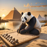 Panda sitting at Nile river calculating Hurst Exponent